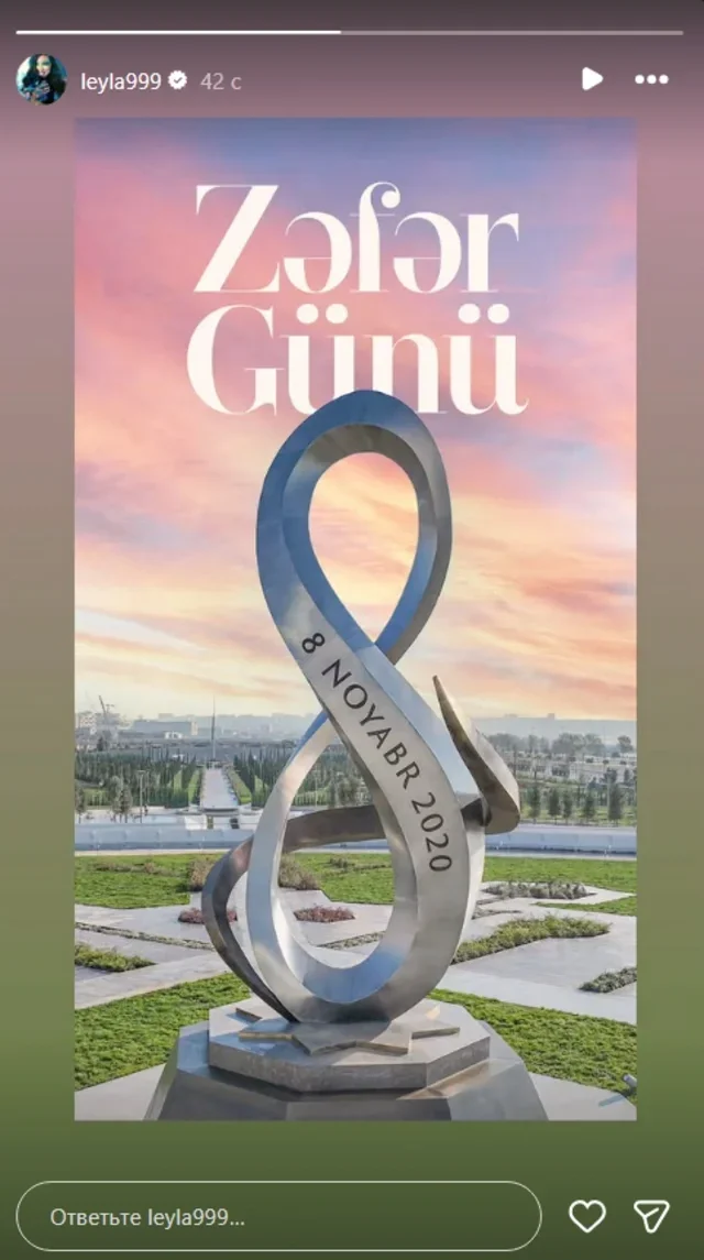 Leyla Əliyevadan Zəfər Günü ilə bağlı paylaşımı
