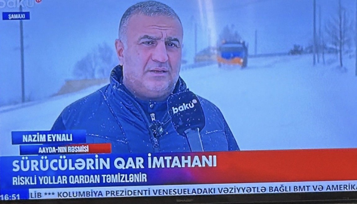 "19 saylı Xüsusi Təyinatlı Yol İstismarı” İdarəsi Şamaxıda qarlı yollarda işini davam etdirir