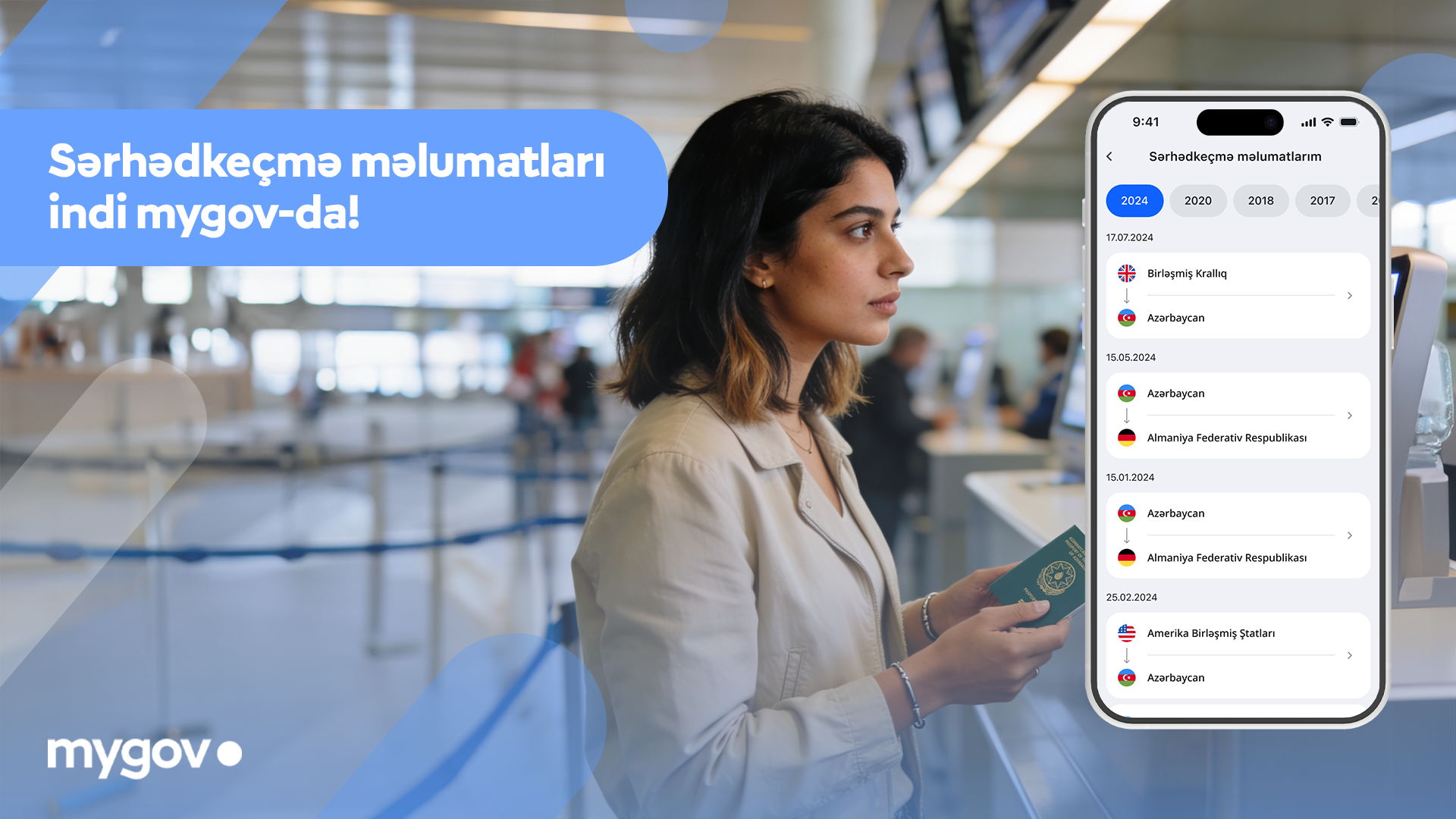 Vətəndaşlar sərhədkeçmə məlumatlarına artıq “mygov” platformasında baxa biləcəklər