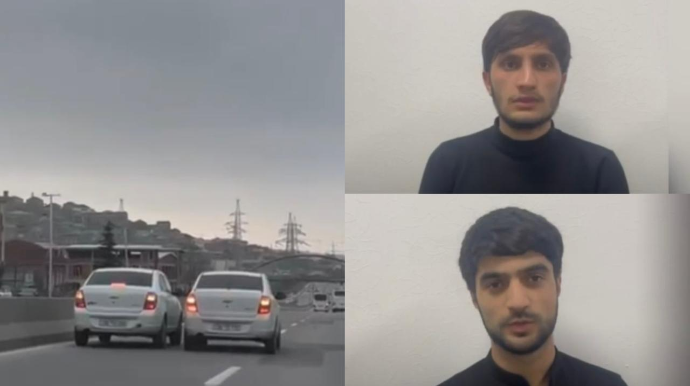 Yolda sürət yarışı təşkil edən sürücülər saxlanıldı