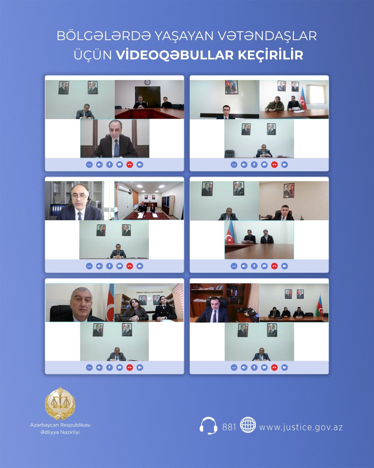 Ədliyyə Nazirliyi yanvar ayında bölgələrdə yaşayan vətəndaşlar üçün videoqəbullar keçirib