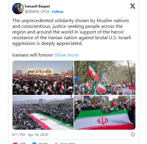 Bəqai: İranlılar Azərbaycanın dəstəyini xatırlayacaq