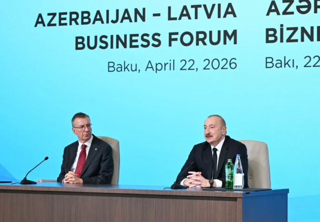 İlham Əliyev və Edqars Rinkeviçsin iştirakı ilə Bakıda Azərbaycan-Latviya biznes-forumu keçirilib