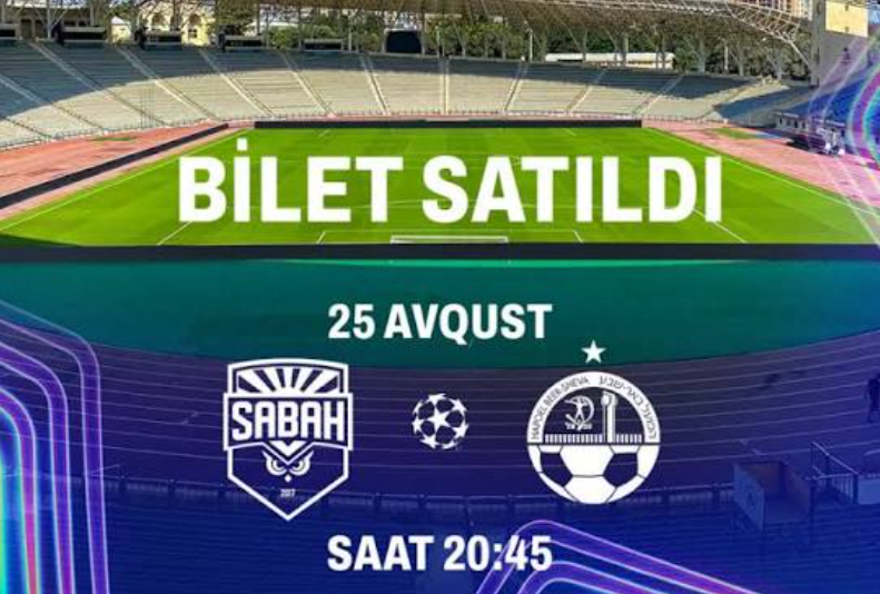 "Sabah" - "Hapoel" matçına 15 min bilet satılıb 