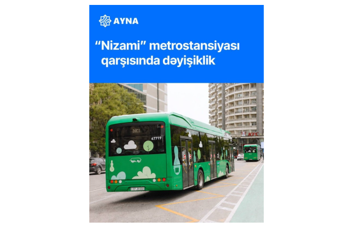 “Nizami” metrostansiyası qarşısında avtobus dayanacağı ərazisi uzadılıb 