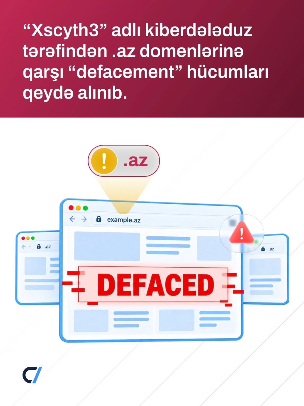 “Xscyth3” adlı kiberdələduz tərəfindən .az domenlərinə qarşı “defacement” hücumları qeydə alınıb
