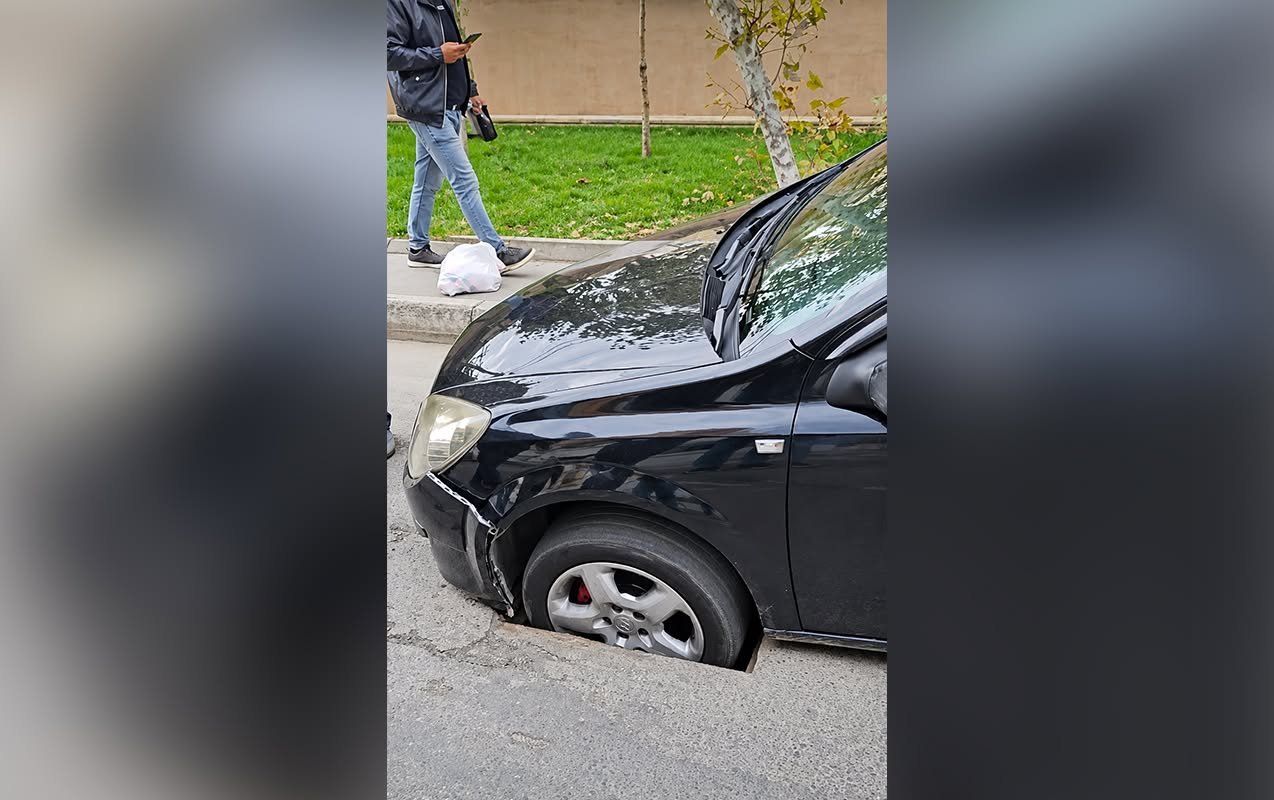 Xırdalanda açıq qalan kanalizasiya quyusu sürücülərə problem yaradıb